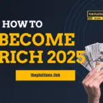 "Illustration showing how to become rich in India through saving and investing" "Wealth-building journey in India represented with finance icons and growth chart" "Young professional planning financial success in India with money goals"