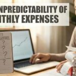 Budget spreadsheet highlighting unpredictable monthly expenses despite stable income