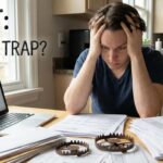 Visual illustration of debt transitioning from financial tool to financial trap